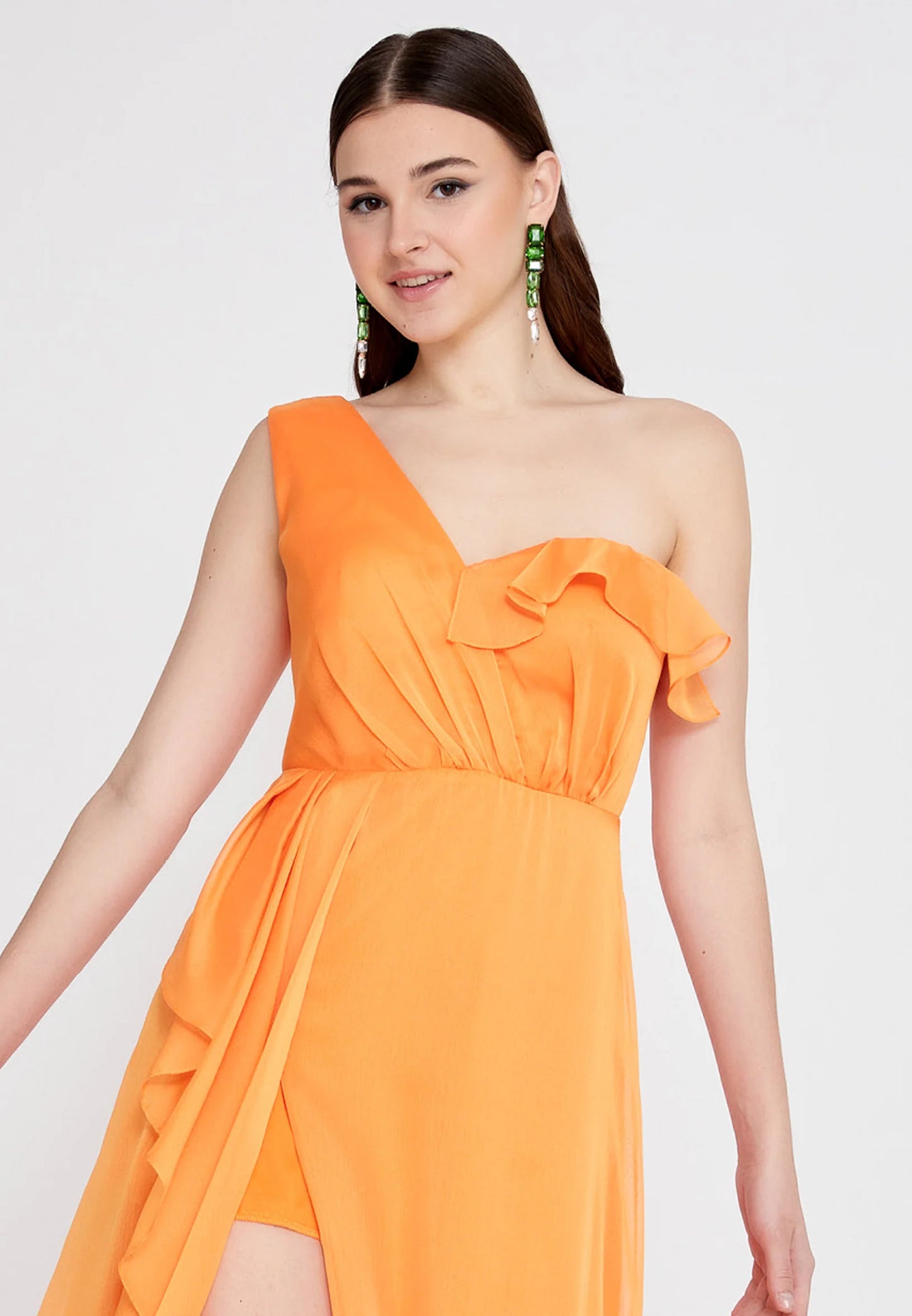 One Shoulder Maxi Chiffon Column Regular Evening Dress Unit Price: €48