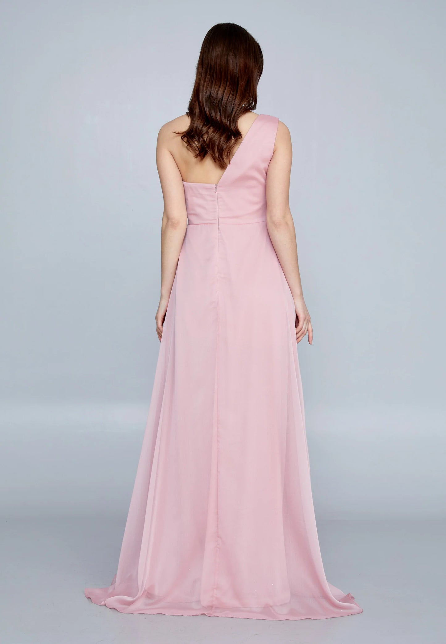 One Shoulder Maxi Chiffon Column Regular Evening Dress Unit Price: €48