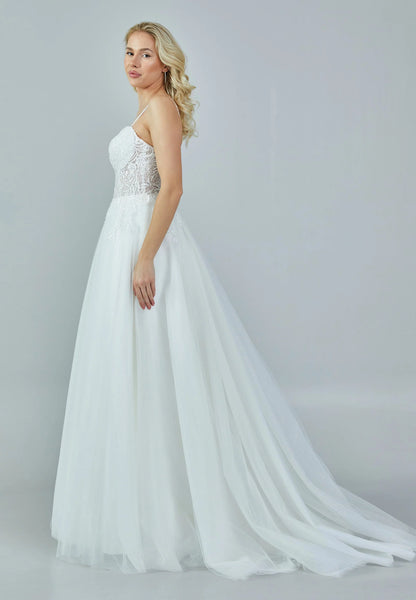 Sleeveless Maxi Tulle Regular Wedding Dress Unit Price: €190