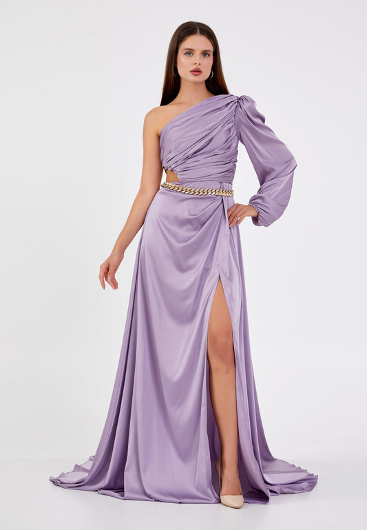 One Shoulder Maxi Satin Column Regular Evening Dress Unit Price: €80