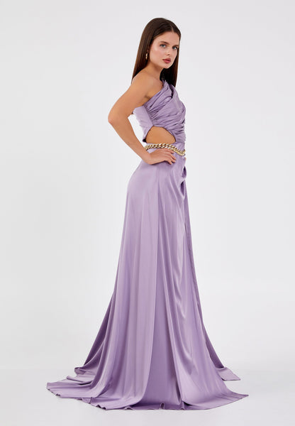 One Shoulder Maxi Satin Column Regular Evening Dress Unit Price: €80