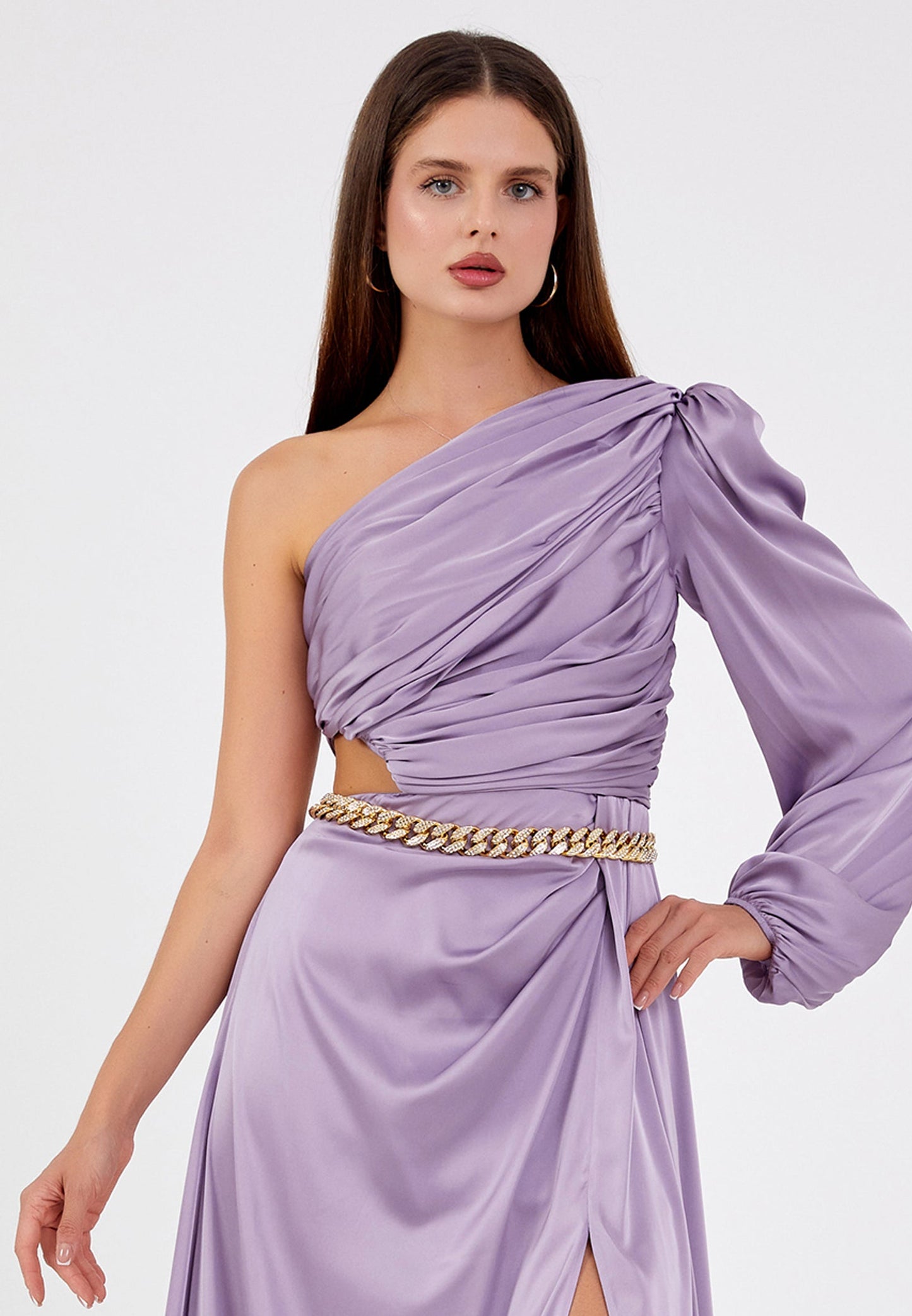 One Shoulder Maxi Satin Column Regular Evening Dress Unit Price: €80