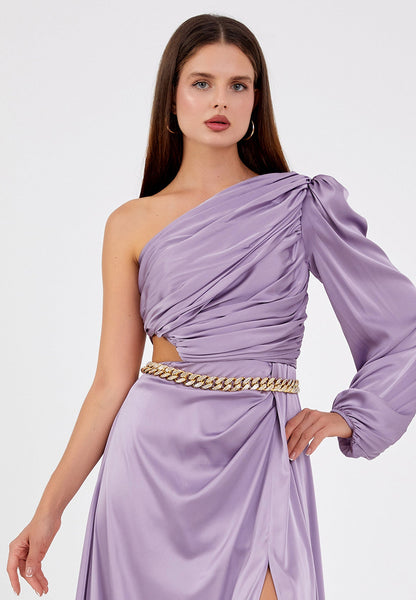 One Shoulder Maxi Satin Column Regular Evening Dress Unit Price: €80