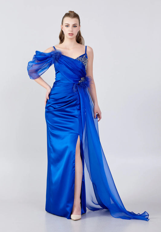 Sleeveless Maxi Satin Mermaid Regular Wedding Guest Dress Unit Price: €66