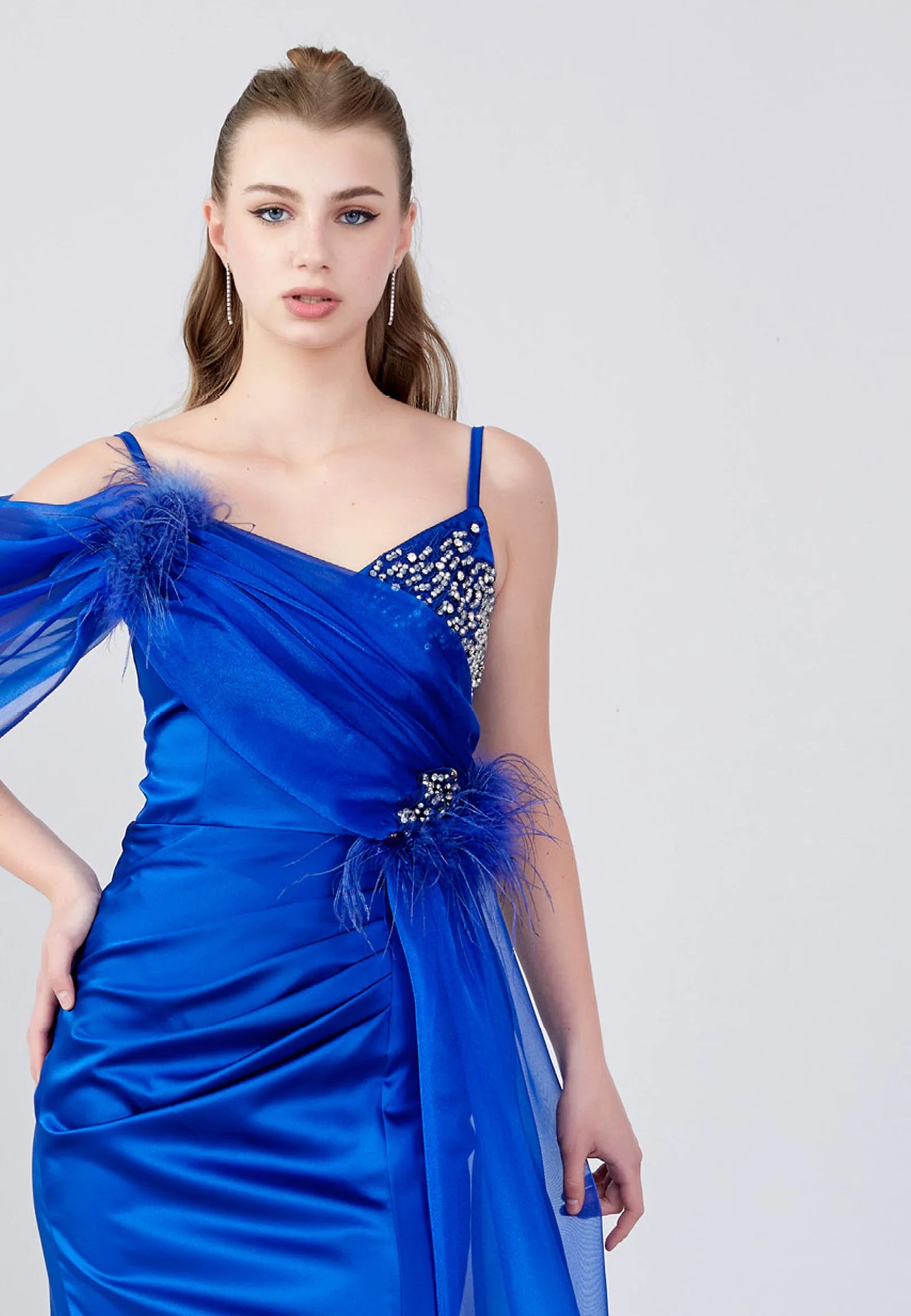 Sleeveless Maxi Satin Mermaid Regular Wedding Guest Dress Unit Price: €66