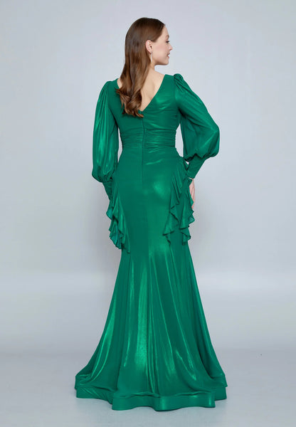 Long Sleeve Maxi Chiffon Mermaid Regular Wedding Guest Dress Unit Price: €48