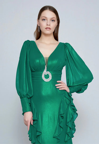 Long Sleeve Maxi Chiffon Mermaid Regular Wedding Guest Dress Unit Price: €48