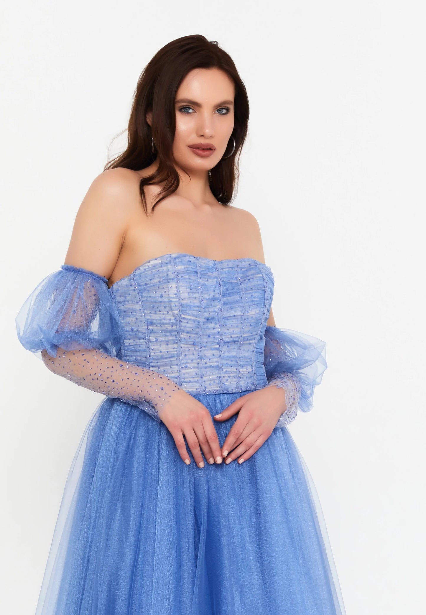 Off Shoulder Midi Tulle Column Regular Wedding Guest Dress Unit Price: €47