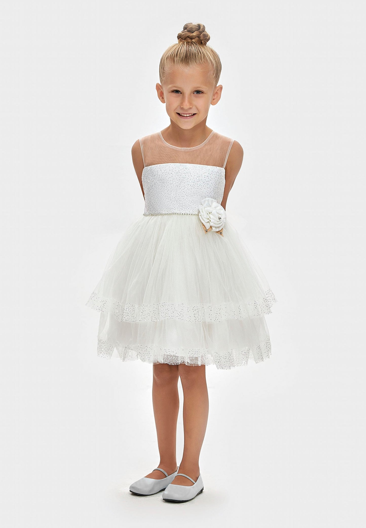 Girl Sleeveless Tulle Solid Color A - Line 1 - 5 Ages Special Occasion Dress Unit Price: €21