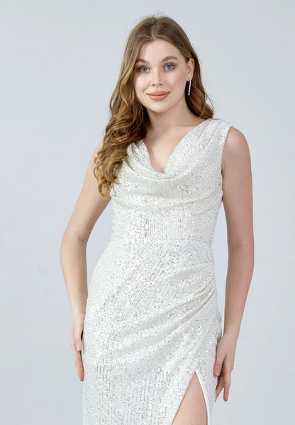 Sleeveless Maxi Sequin Column Regular Evening Dress Unit Price: €60