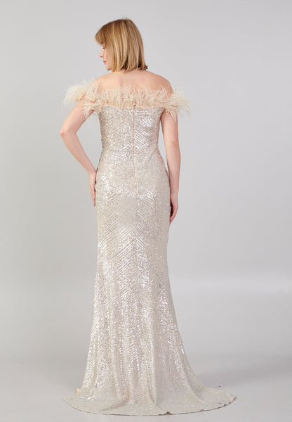 Off Shoulder Maxi Sequin Mermaid Regular Wedding Guest Dress Unit Price: €55