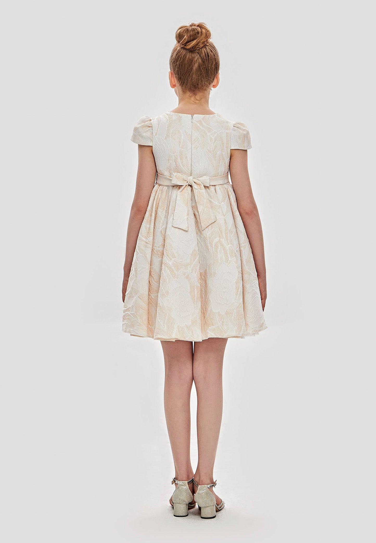 Baby Girl Short Sleeve Viscose Patterned A - Line 6 - 10 Ages Special Occasion Dress Unit Price: €22