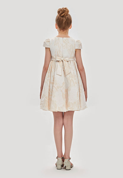 Baby Girl Short Sleeve Viscose Patterned A - Line 6 - 10 Ages Special Occasion Dress Unit Price: €22