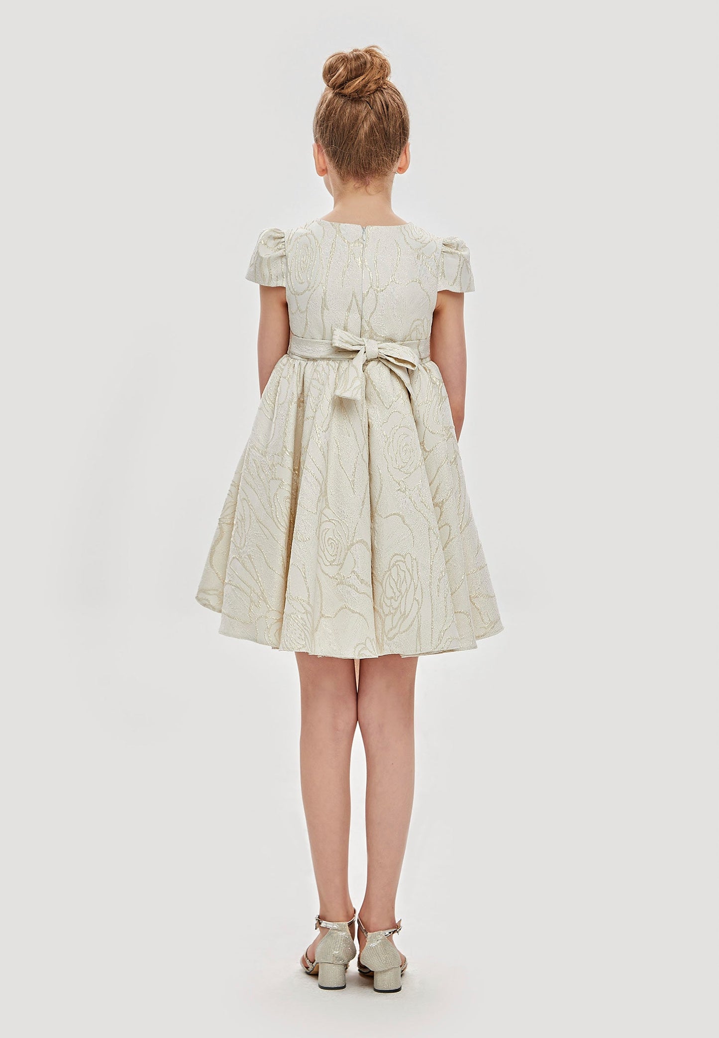 Baby Girl Short Sleeve Viscose Patterned A - Line 6 - 10 Ages Special Occasion Dress Unit Price: €22