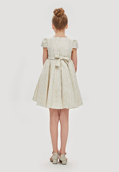 Baby Girl Short Sleeve Viscose Patterned A - Line 6 - 10 Ages Special Occasion Dress Unit Price: €22