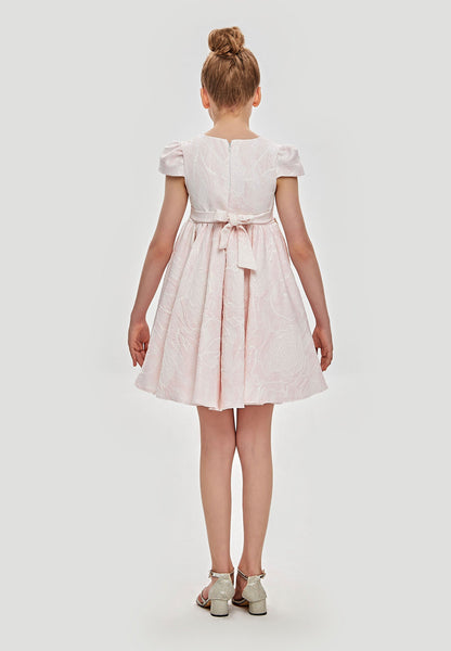 Baby Girl Short Sleeve Viscose Patterned A - Line 6 - 10 Ages Special Occasion Dress Unit Price: €22