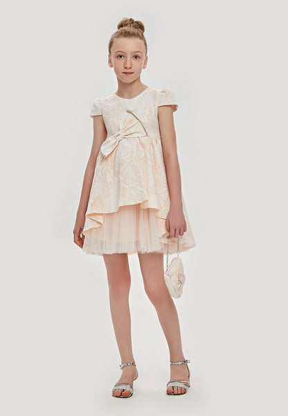 Baby Girl Short Sleeve Viscose Patterned A - Line 6 - 10 Ages Special Occasion Dress Unit Price: €22