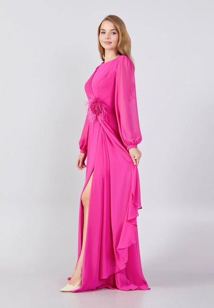 Long Sleeve Maxi Chiffon Column Regular Evening Dress Unit Price: €60