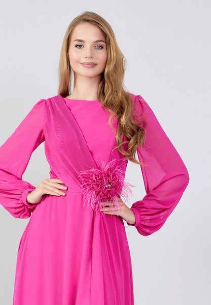 Long Sleeve Maxi Chiffon Column Regular Evening Dress Unit Price: €60
