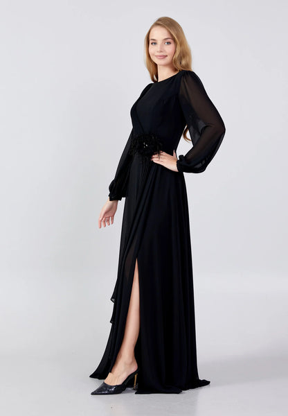 Long Sleeve Maxi Chiffon Column Regular Evening Dress Unit Price: €60