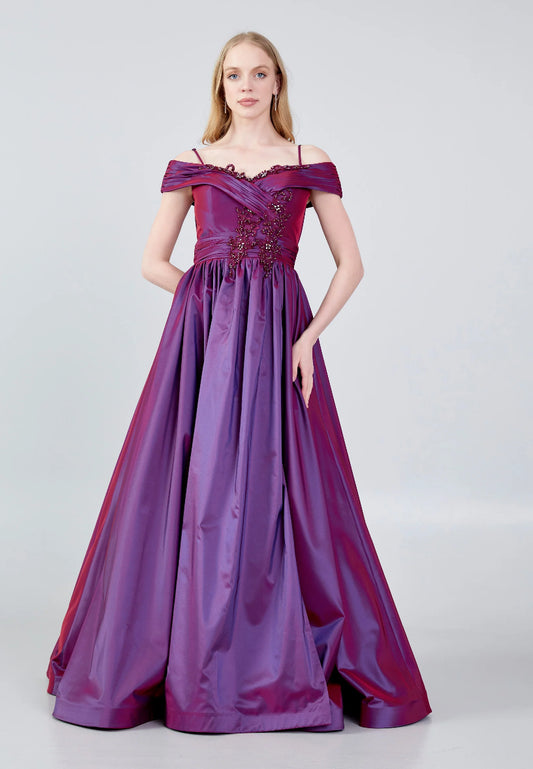 Off Shoulder Maxi Nylon Column Regular Wedding Guest Dress Unit Price: €62