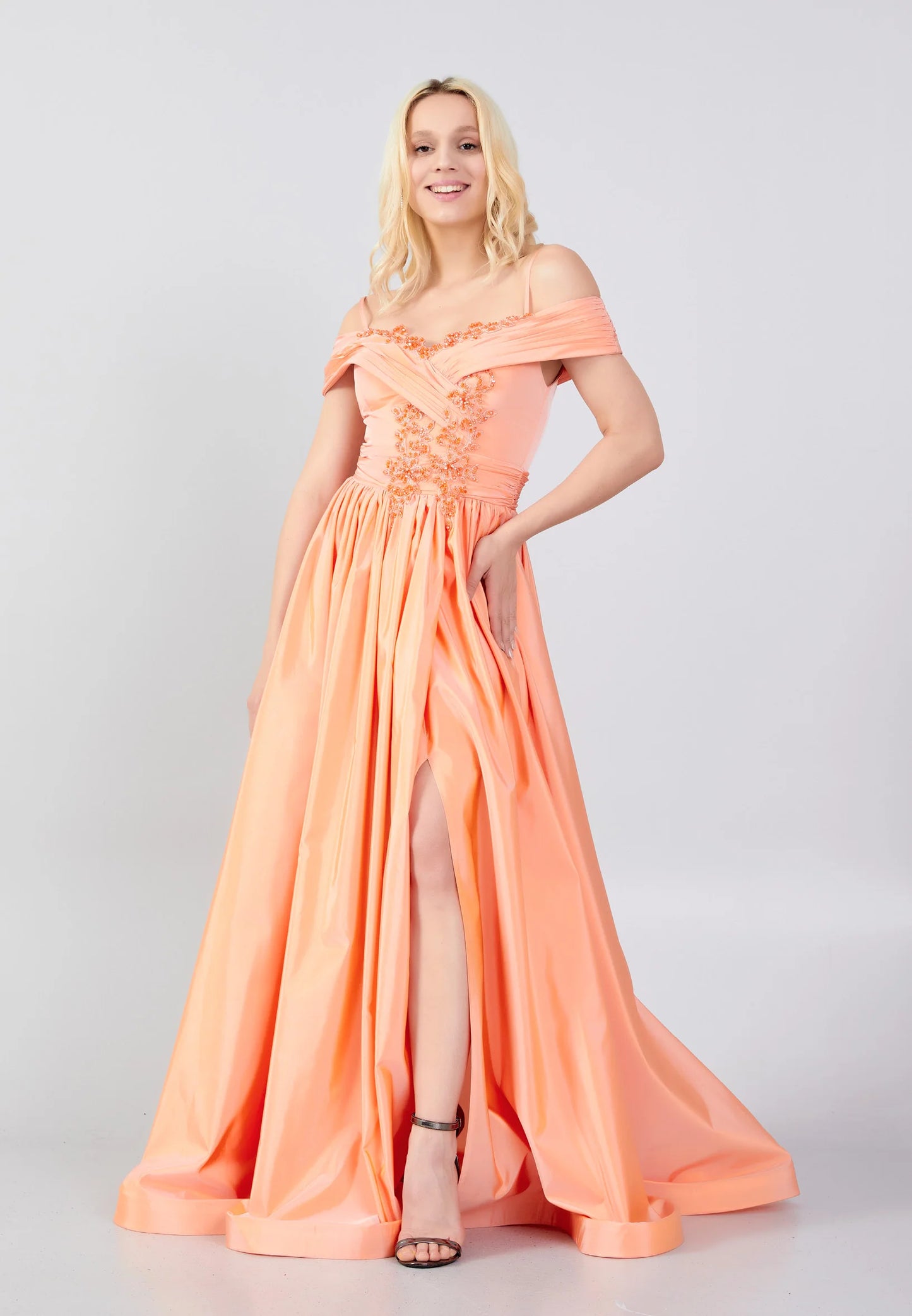 Off Shoulder Maxi Nylon Column Regular Wedding Guest Dress Unit Price: €62