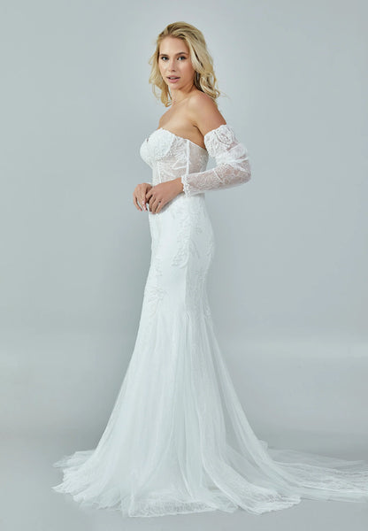 Off Shoulder Maxi Tulle Regular Wedding Dress Unit Price: €480