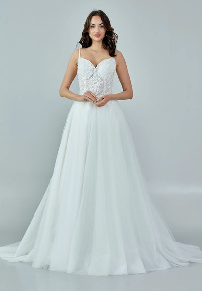 Sleeveless Maxi Tulle Regular Wedding Dress Unit Price: €195