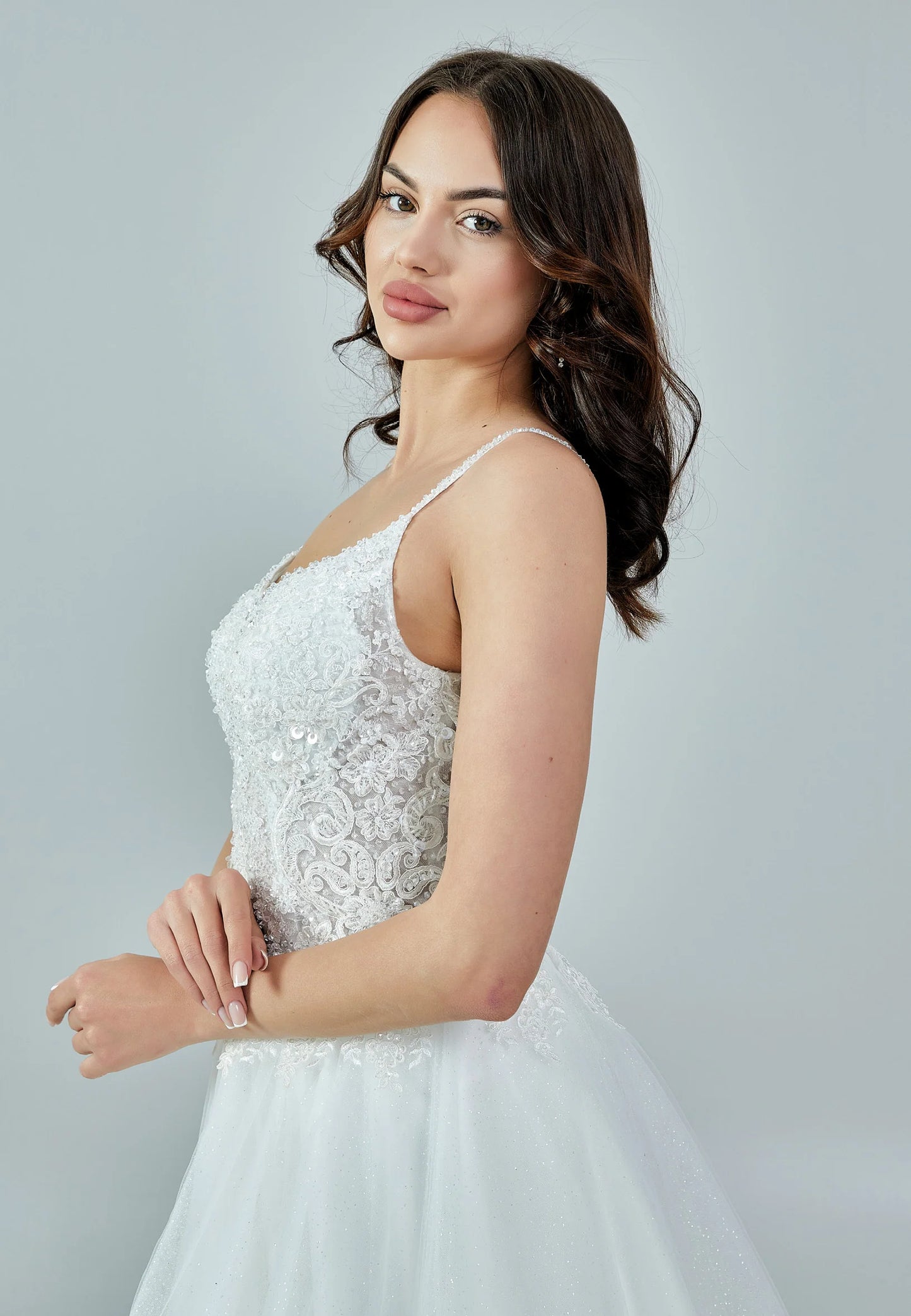 Sleeveless Maxi Tulle Regular Wedding Dress Unit Price: €195