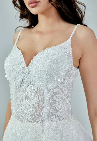 Sleeveless Maxi Tulle Regular Wedding Dress Unit Price: €195