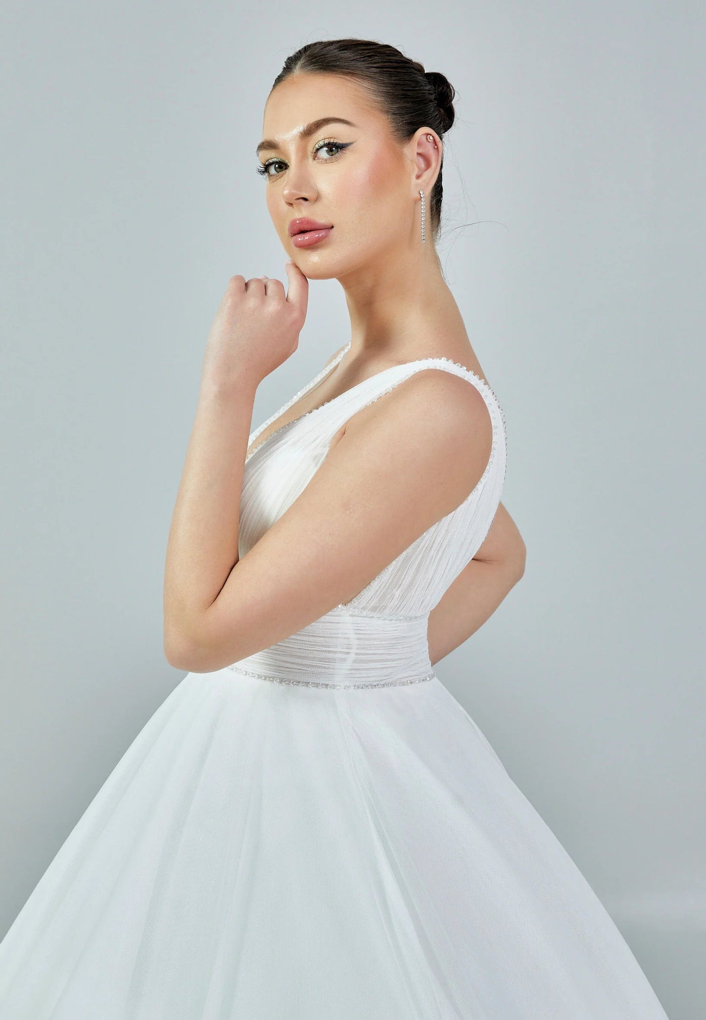 Sleeveless Maxi Tulle Regular Wedding Dress Unit Price: €325