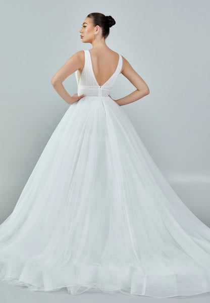 Sleeveless Maxi Tulle Regular Wedding Dress Unit Price: €325