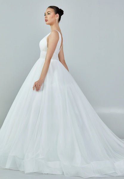 Sleeveless Maxi Tulle Regular Wedding Dress Unit Price: €325