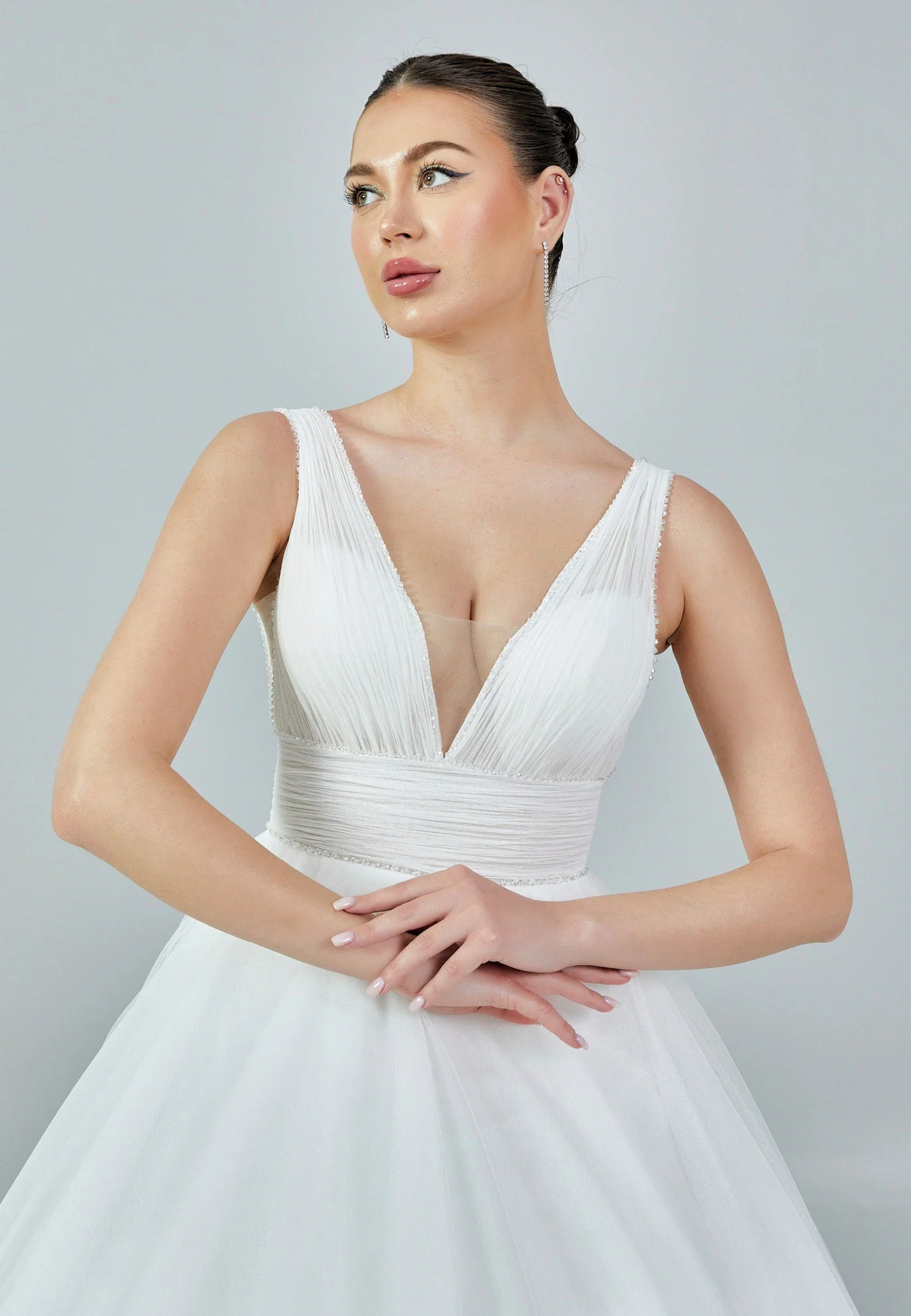 Sleeveless Maxi Tulle Regular Wedding Dress Unit Price: €325
