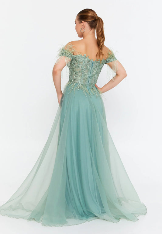 Sleeveless Maxi Tulle A - Line Regular Prom Dress Unit Price: €95