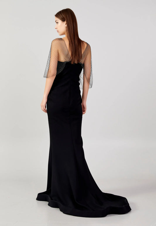 Short Sleeve Maxi Crepe Mermaid Regular Wedding Guest Dress Unit Price: €67