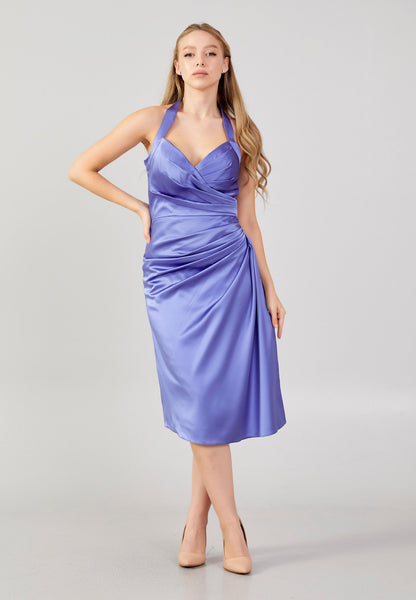 Sleeveless Midi Satin Column Regular Evening Dress Unit Price: €24