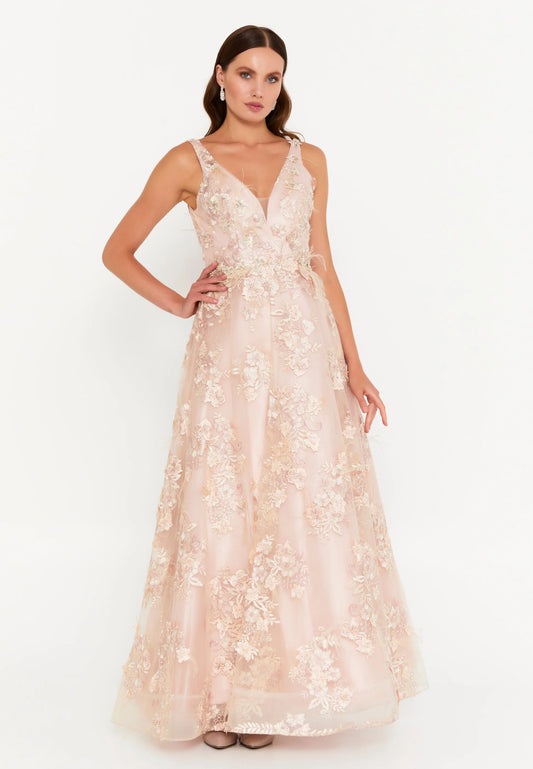 Sleeveless Maxi Tulle Column Regular Wedding Guest Dress Unit Price: €61