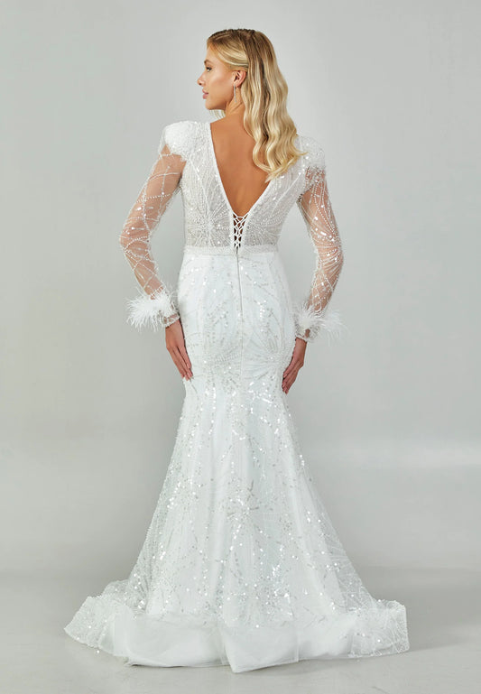 Long Sleeve Maxi Sequin Regular Wedding Dress Unit Price: €480