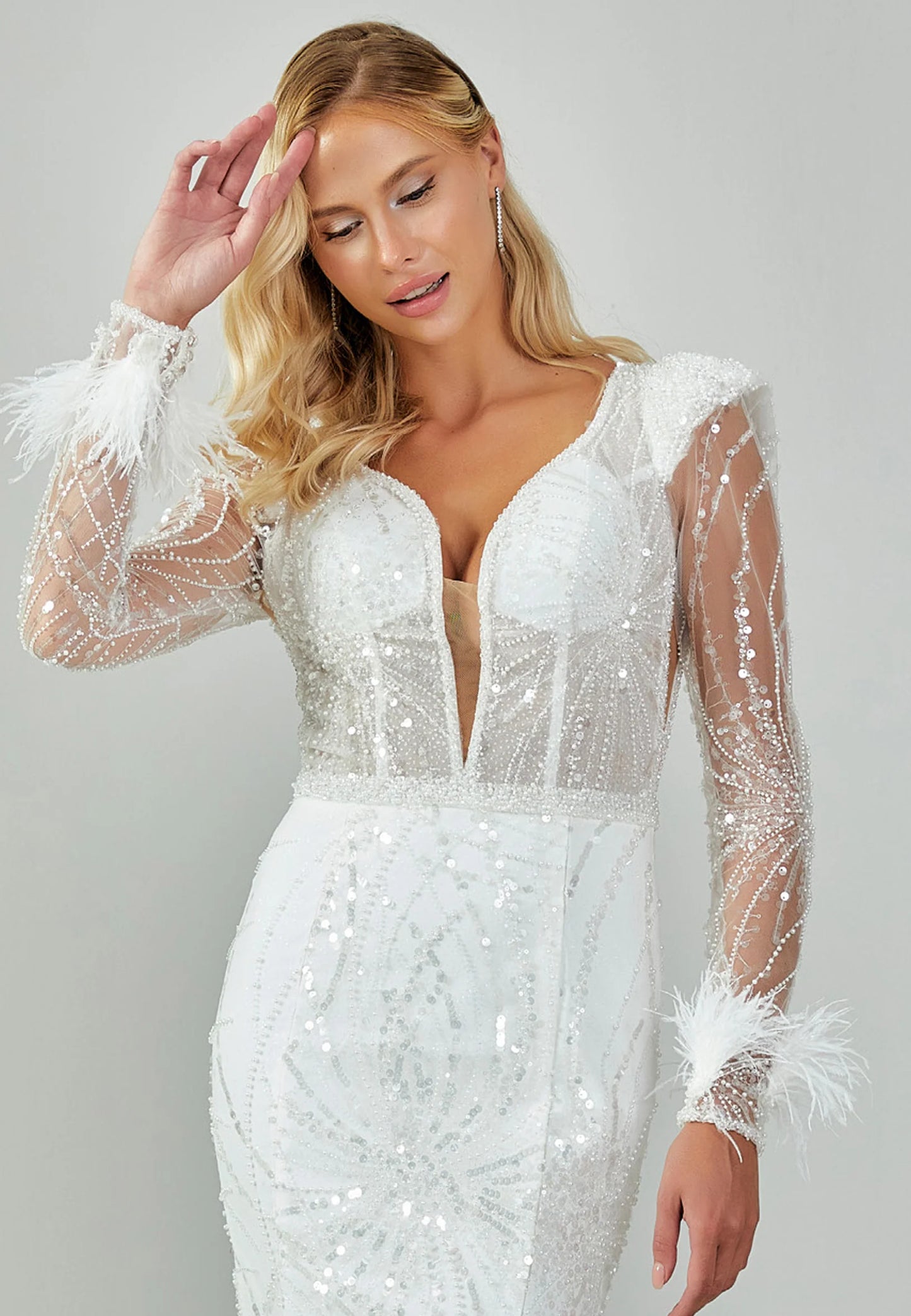 Long Sleeve Maxi Sequin Regular Wedding Dress Unit Price: €480