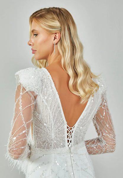 Long Sleeve Maxi Sequin Regular Wedding Dress Unit Price: €480