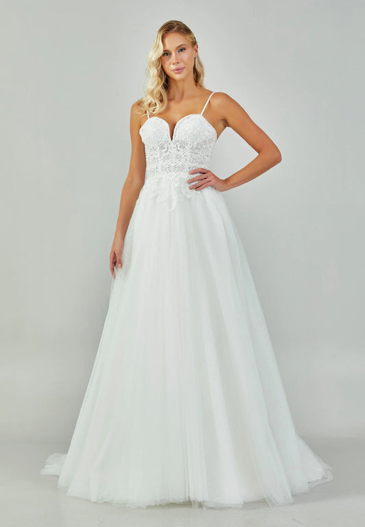 Sleeveless Maxi Tulle Regular Wedding Dress Unit Price: €200