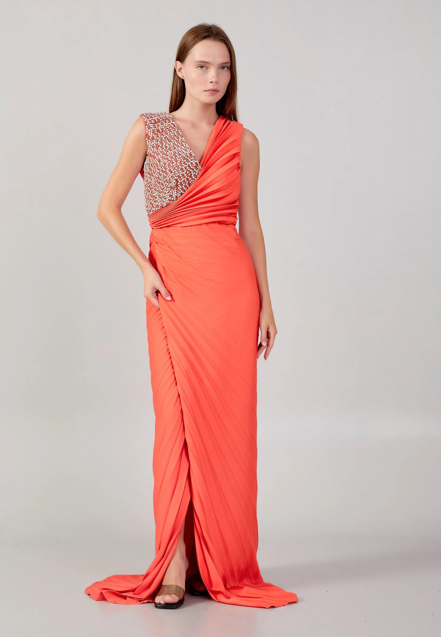 Sleeveless Maxi Chiffon Column Regular Wedding Guest Dress Unit Price: €80