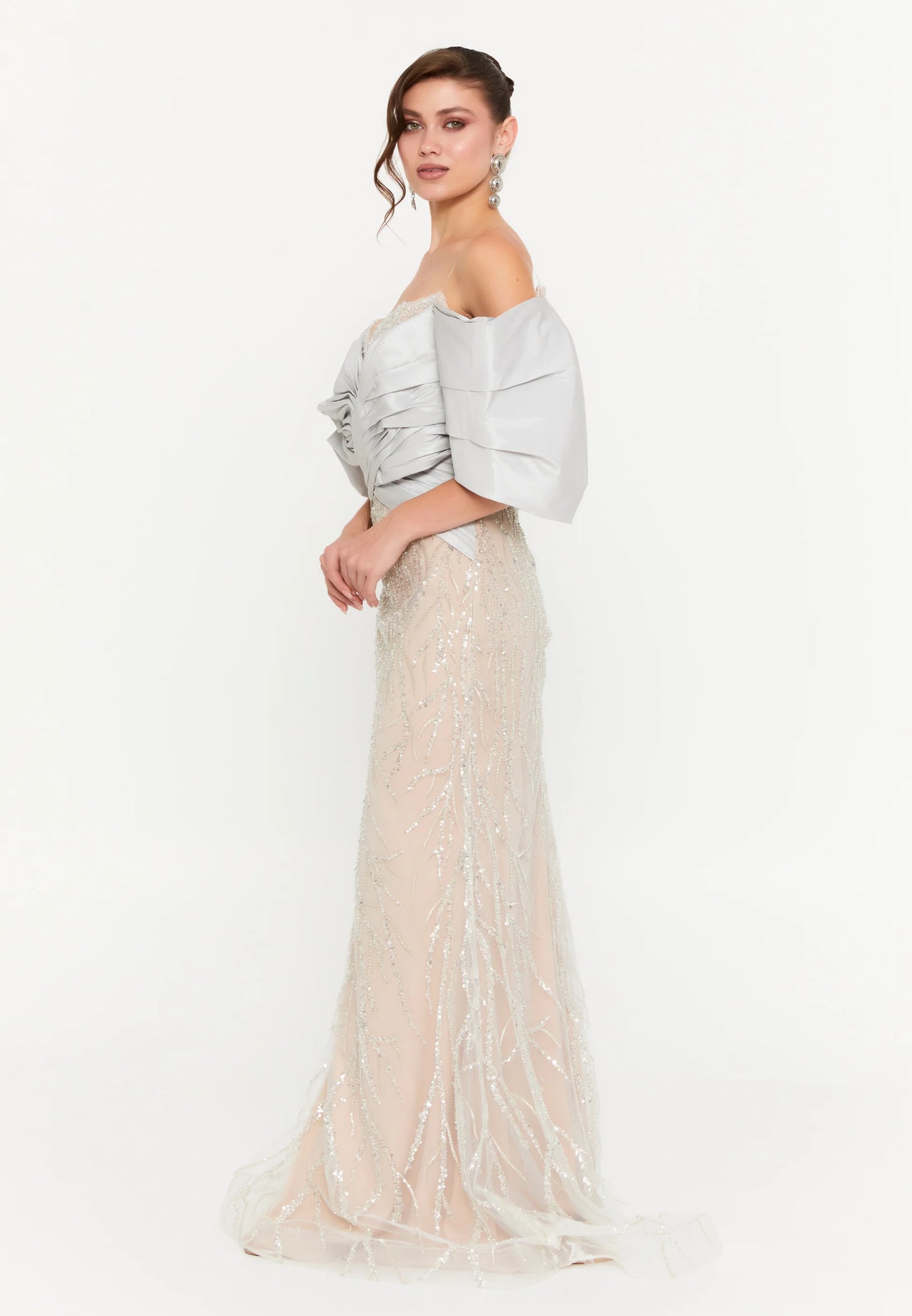 Off Shoulder Maxi Tulle Mermaid Regular Wedding Guest Dress Unit Price: €72
