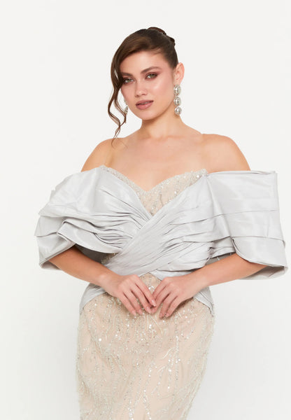 Off Shoulder Maxi Tulle Mermaid Regular Wedding Guest Dress Unit Price: €72