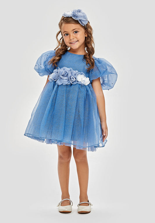 Baby Girl Short Sleeve Tulle Solid Color A - Line 3 - 7 Ages Special Occasion Dress Unit Price: €22