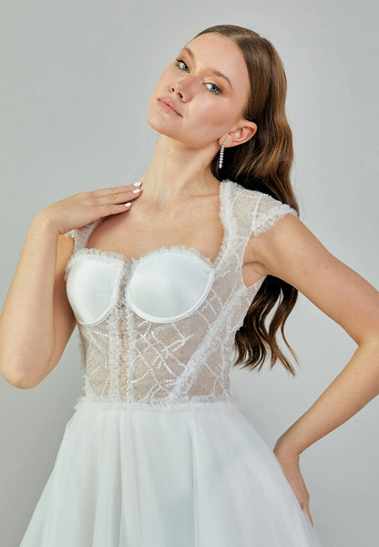 Sleeveless Maxi Tulle Regular Wedding Dress Unit Price: €180