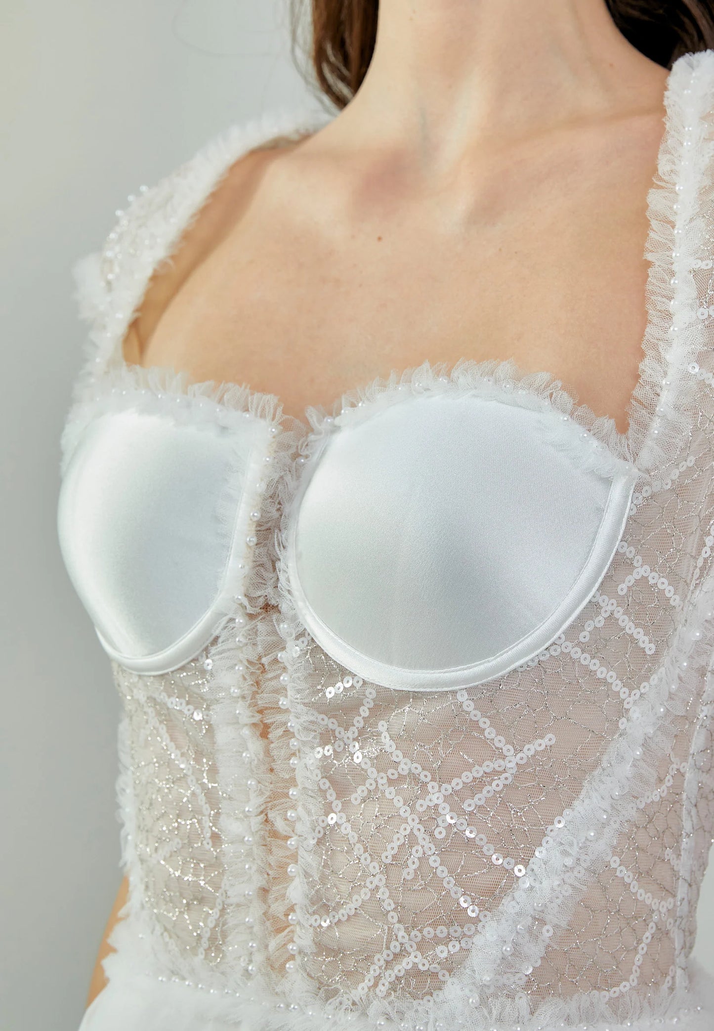 Sleeveless Maxi Tulle Regular Wedding Dress Unit Price: €180