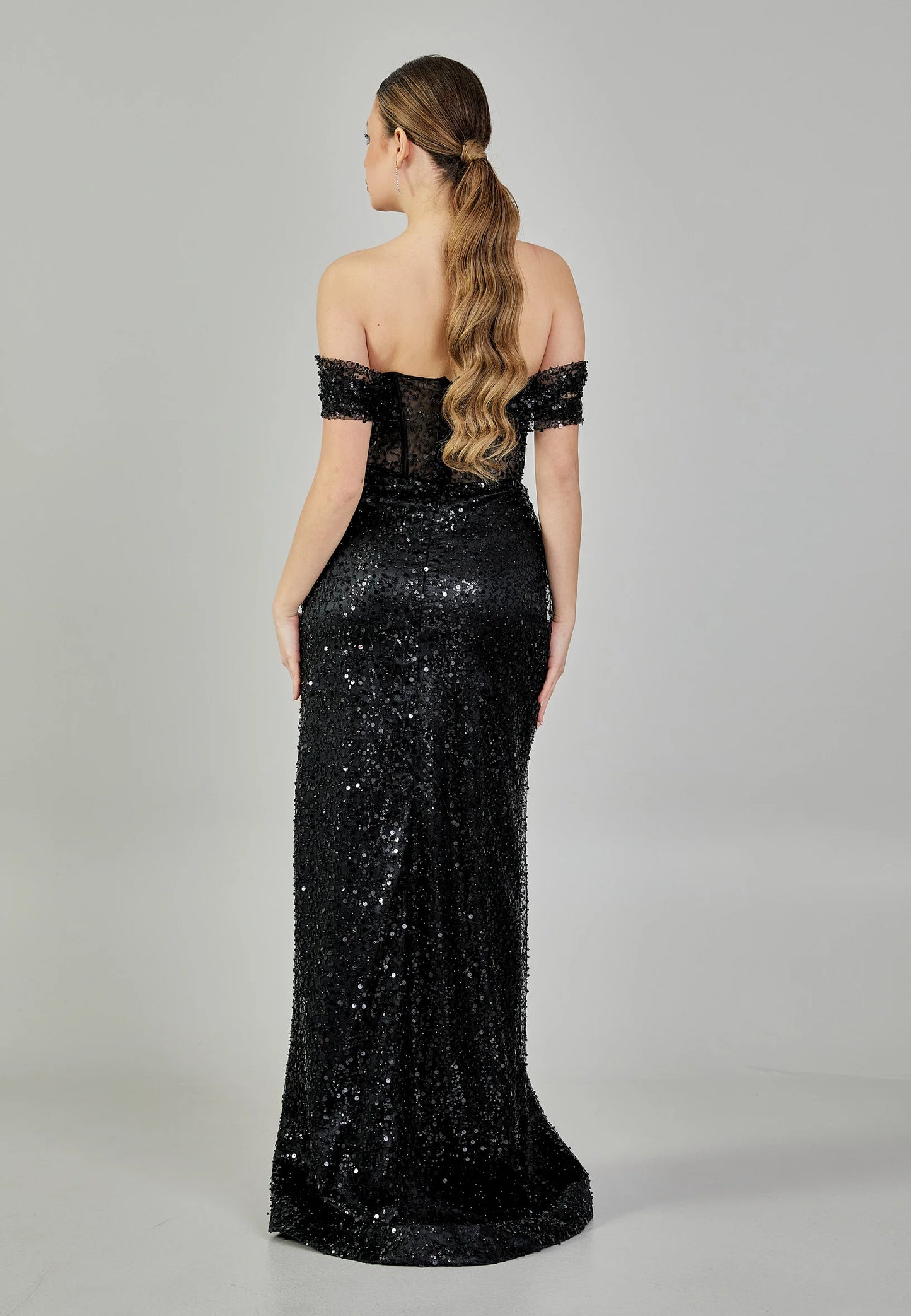Off Shoulder Maxi Sequin Regular Engagement Dress Unit Price: €135