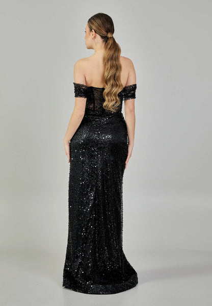 Off Shoulder Maxi Sequin Regular Engagement Dress Unit Price: €135
